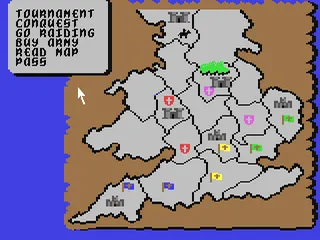 Defender of the Crown gameplay screenshot on C64