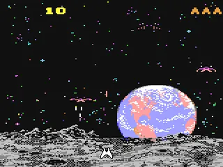 Demon Attack gameplay screenshot on C64