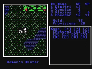 Demon's Winter gameplay screenshot on C64