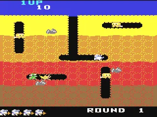 Dig Dug gameplay screenshot on C64