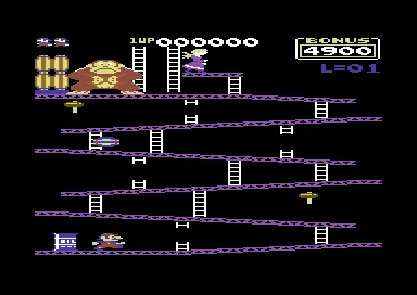 Donkey Kong gameplay screenshot on C64
