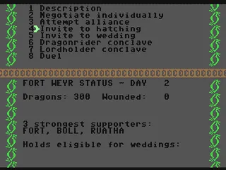 Dragonriders of Pern gameplay screenshot on C64