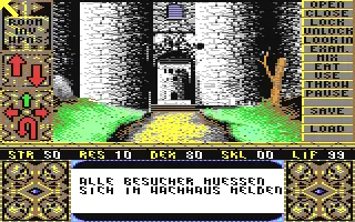 Elvira: Mistress of the Dark gameplay screenshot on C64