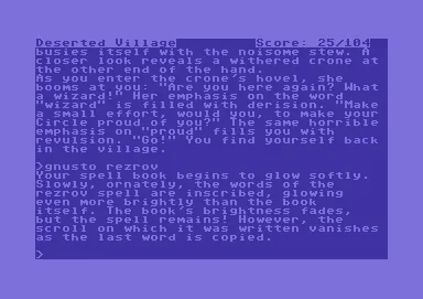 Enchanter gameplay screenshot on C64