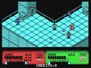 Escape from the Planet of the Robot Monsters gameplay screenshot on C64