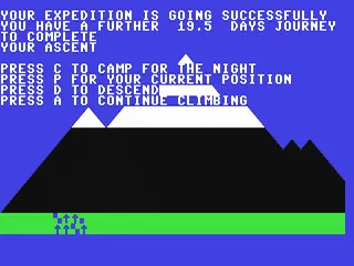Everest Ascent gameplay screenshot on C64