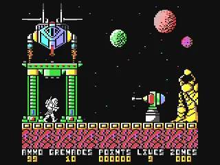 Exolon gameplay screenshot on C64