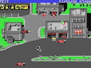 Ferrari Formula One gameplay screenshot on C64