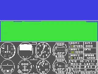 Flight Simulator II gameplay screenshot on C64
