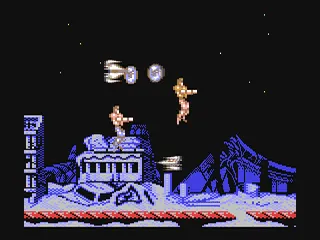 Forgotten Worlds gameplay screenshot on C64