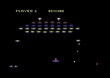 Galaxian gameplay screenshot on C64