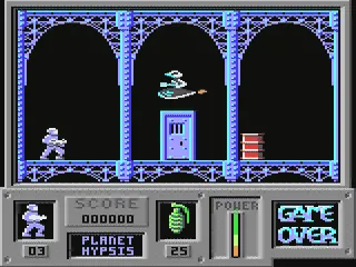 Game Over gameplay screenshot on C64