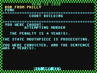 Gangbusters gameplay screenshot on C64