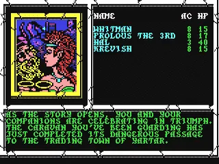 Gateway to the Savage Frontier gameplay screenshot on C64