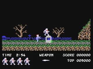 Ghosts 'n Goblins gameplay screenshot on C64