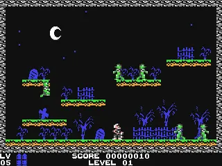 Ghouls 'n Ghosts gameplay screenshot on C64