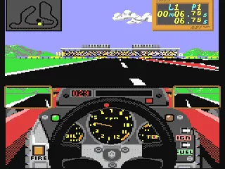 Grand Prix Circuit gameplay screenshot on C64