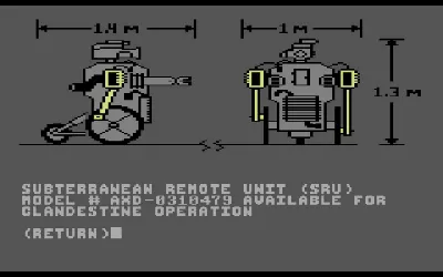 Hacker gameplay screenshot on C64