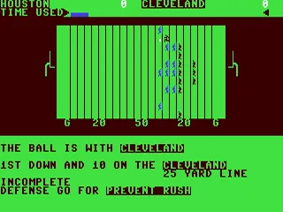 Head Coach gameplay screenshot on C64