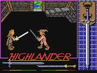 Highlander gameplay screenshot on C64