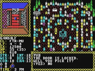 Hillsfar gameplay screenshot on C64