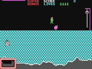 Hunchback gameplay screenshot on C64