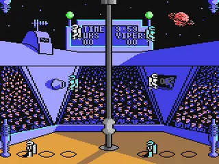 Hypaball gameplay screenshot on C64
