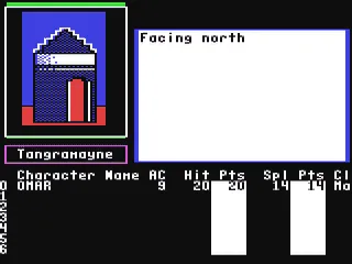 The Bard's Tale II: The Destiny Knight gameplay screenshot on C64