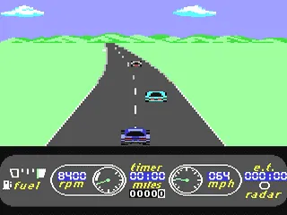 The Great American Cross-Country Road Race gameplay screenshot on C64