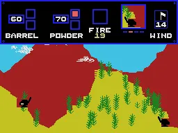 Artillery Duel gameplay screenshot on ColecoVision