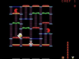 BurgerTime gameplay screenshot on ColecoVision