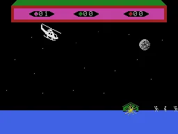 Choplifter gameplay screenshot on ColecoVision