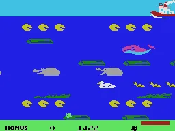 Frogger II: ThreeeDeep! gameplay screenshot on ColecoVision