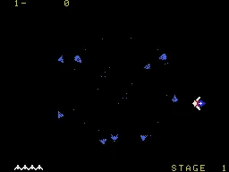 Gyruss gameplay screenshot on ColecoVision
