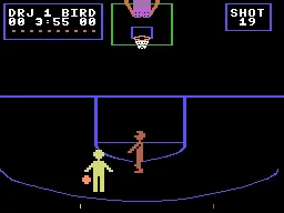 Julius Erving and Larry Bird Go: One-on-One gameplay screenshot on ColecoVision
