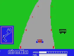 Pitstop gameplay screenshot on ColecoVision