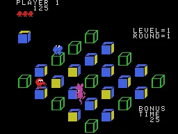 Q*bert's Qubes gameplay screenshot on ColecoVision