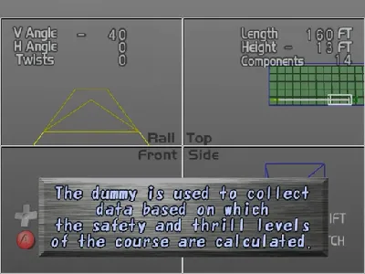 Coaster Works gameplay screenshot on Dreamcast
