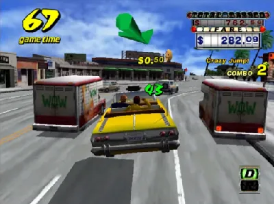 Crazy Taxi gameplay screenshot on Dreamcast