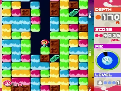 Mr. Driller gameplay screenshot on Dreamcast