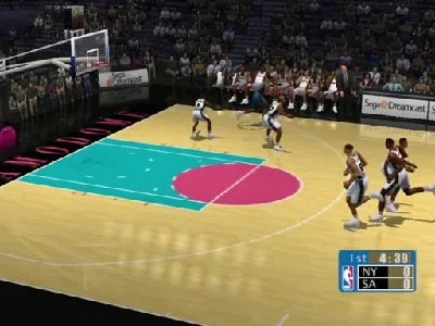 NBA 2K gameplay screenshot on Dreamcast