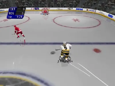NHL 2K gameplay screenshot on Dreamcast