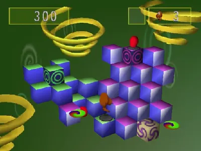 Q*bert gameplay screenshot on Dreamcast