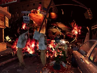 Resident Evil 2 gameplay screenshot on Dreamcast