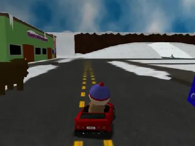 South Park Rally gameplay screenshot on Dreamcast