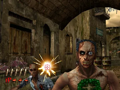 The House of the Dead 2 gameplay screenshot on Dreamcast