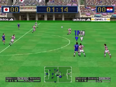 Virtua Striker 2 gameplay screenshot on Dreamcast