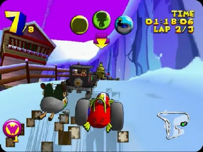 Wacky Races gameplay screenshot on Dreamcast