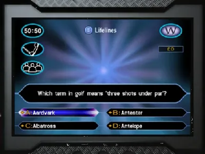 Who Wants To Be A Millionaire gameplay screenshot on Dreamcast