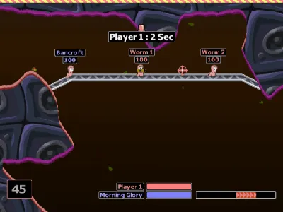Worms World Party gameplay screenshot on Dreamcast